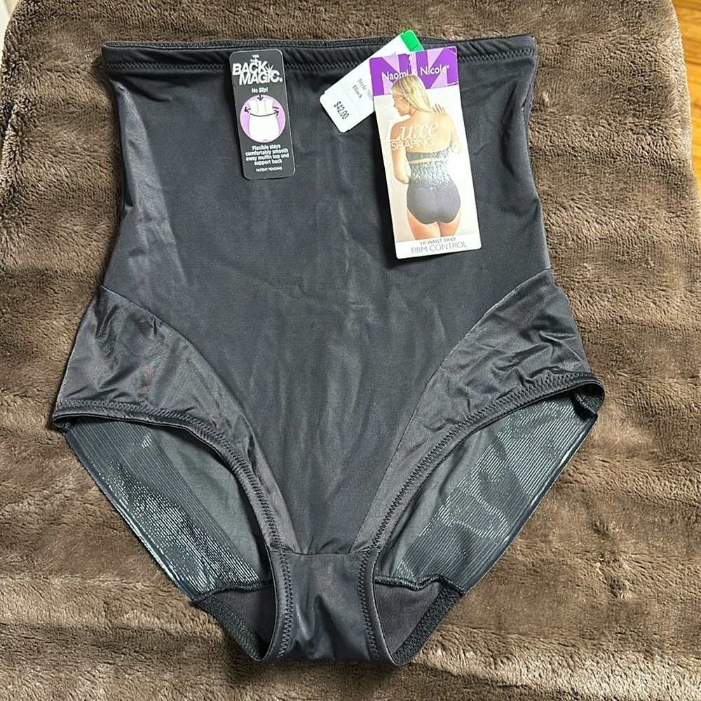 NWT NAOMI & NICOLE LUXE SHAPING  Hi Waist Brief  Firm Control Sz L